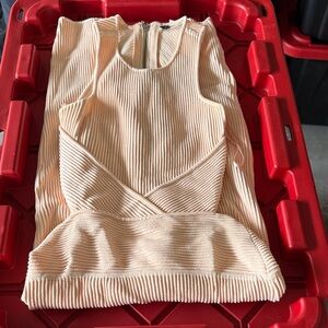 Ronny Kobo Collection Beige Ribbed Top